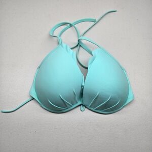 Victoria's Secret Women Bra 36D Blue The Fabulous Bikini Top Underwired Halter